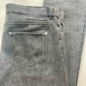 Louis Vuitton grey denim pants, size 34, slim fit, excellent condition.
